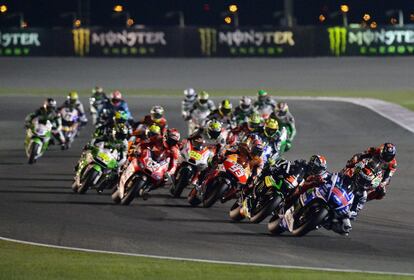 Jorge Lorenzo durante la carrera de Moto GP.