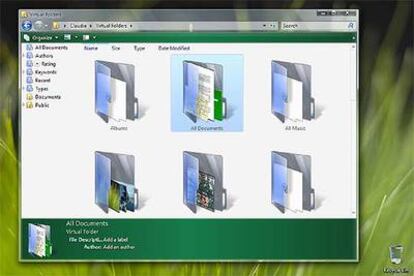Imagen de la organización de carpetas en el nuevo Windows Vista.