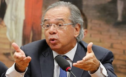 O ministro Paulo Guedes na CCJ da Câmara.