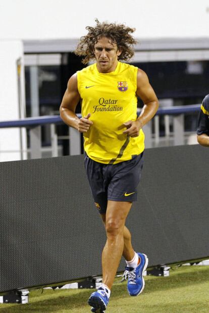 Puyol, durante una sesión preparatoria.