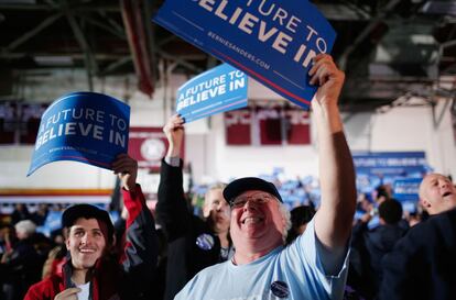 Seguidores de Sanders em New Hampshire.