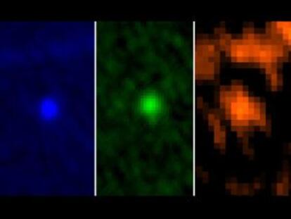 Im&aacute;genes del Apofis en tres longitudes de onda, captadas por el telescopio &#039;Herschel&#039;. 