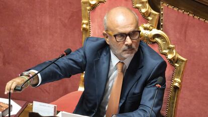 El ministro de Salud italiano, Orazio Schillaci, en el Parlamento.
