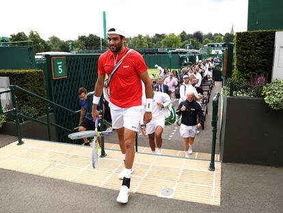 Berrettini, la semana pasada en las instalaciones del All England Club Tennis & Croquet Club.