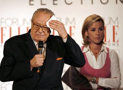 Jean-Marie Le Pen, durante el debate organizado por la revista <i>Elle</i>.