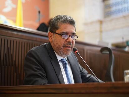 Carlos Hernán Rodríguez durante una audiencia pública para escuchar a los candidatos a Contralor.
11 de agosto de 2022