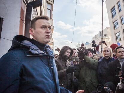 El opositor ruso Alexéi Navalni, en marzo de 2018 en Moscú.