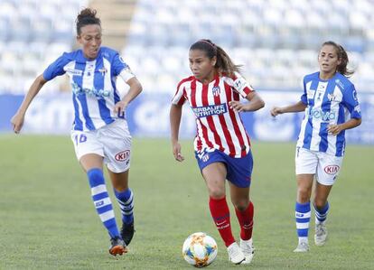 Leicy Santos durante un partido con Atlético de Madrid.