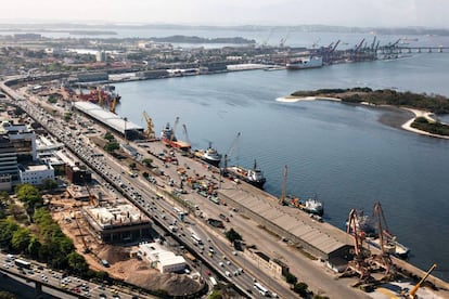 Vista do porto do Rio de Janeiro.