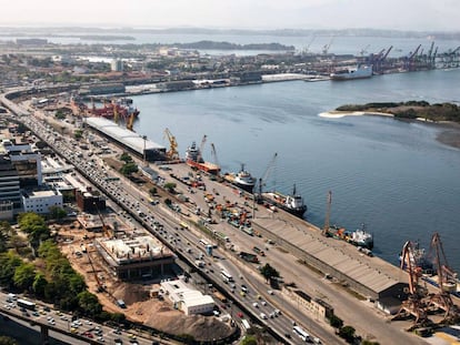 Vista do porto do Rio de Janeiro.