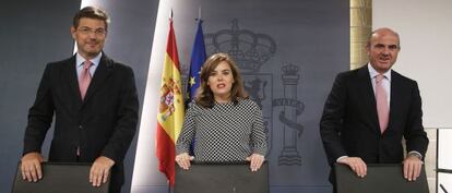 Catalá, Santamaría y De Guindos, este viernes.
