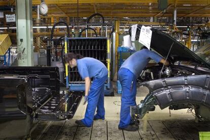 Cadena de muntatge de la fàbrica de Nissan de la Zona Franca de Barcelona.