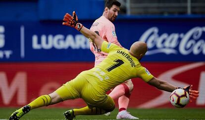 Messi, en su primer gol de la tarde.