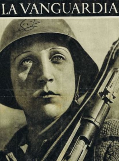 A portrait of a militia fighter published by the Barcelona-based 'La Vanguardia' newspaper.