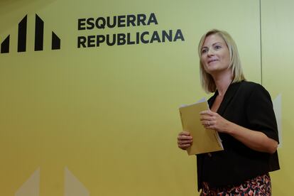 La nueva portavoz de Esquerra Reublicana, Raquel Sans, este lunes. en la sede del partido en Barcelona