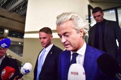 Geert Wilders, la noche del mi&eacute;rcoles tras las elecciones.