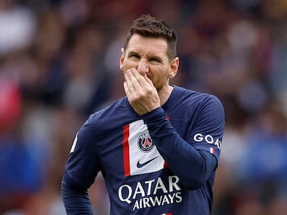 Lionel Messi, durante el último partido del PSG, ante el Lorient.