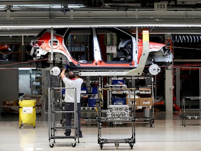 Cadena de montaje de automóviles de la fábrica de Seat en Martorell.