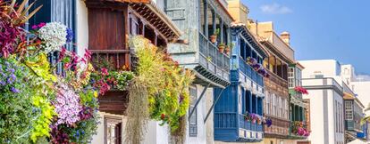 Balcones en la localidad de Santa Cruz de La Palma.