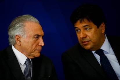 Temer e Mendon&ccedil;a Filho no lan&ccedil;amento do projeto do novo ensino m&eacute;dio.