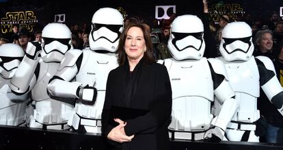 La presidenta de Lucasfilm Kathleen Kennedy en el estreno mundial de 'El despertar de la Fuerza', en diciembre de 2015.