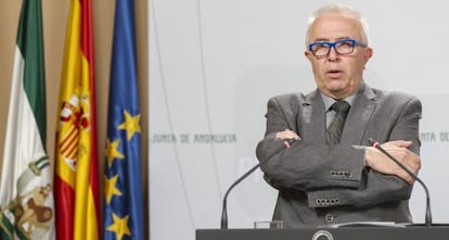 Jos&eacute; S&aacute;nchez Maldonado, tras el Consejo de Gobierno.