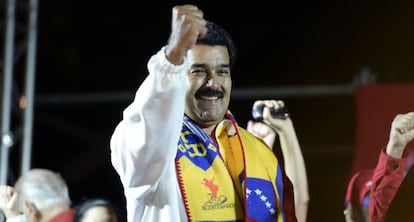 Maduro, la noche del domingo electoral.