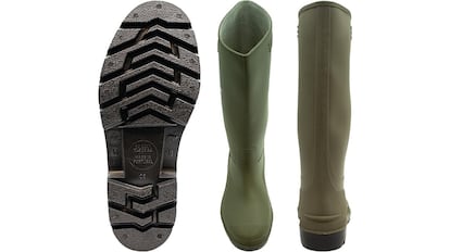 Estas botas de agua para hombre son impermeables y antideslizantes.