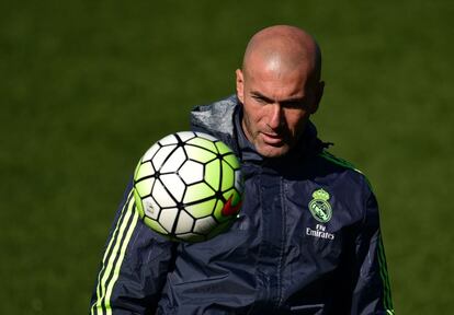 Zidane, en un entrenamiento