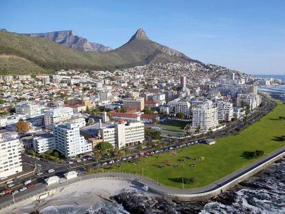 Vista a&eacute;rea de Ciudad del Cabo, Sud&aacute;frica. 