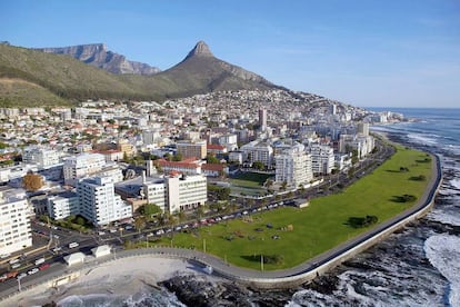 Vista a&eacute;rea de Ciudad del Cabo, Sud&aacute;frica. 