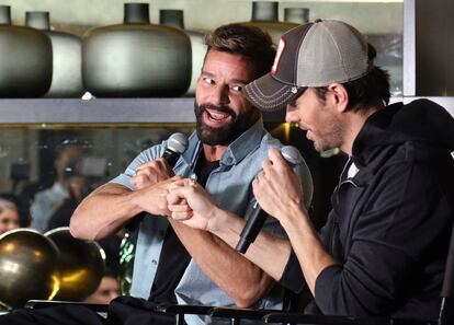 Ricky Martin y Enrique Iglesias, en Londres, el miércoles.