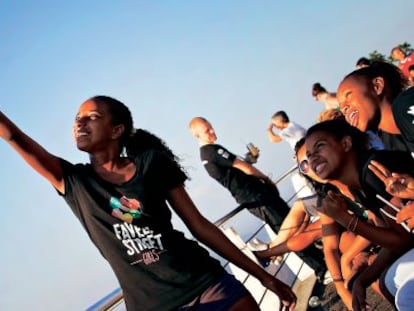 Um grupo de jovens em Rio de Janeiro.