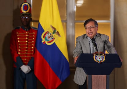 El presidente Gustavo Petro durante la presentación de las nuevas reformas sociales que se quieren implantar en Colombia, el pasado jueves 16 de marzo.