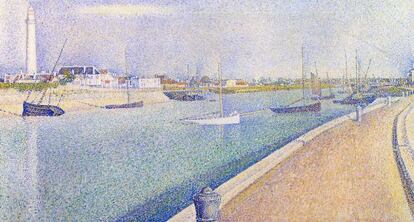 &#039;El puerto de Gravelines&#039; (1890), paisaje puntillista de Seurat. 