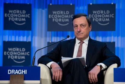 Mario Draghi, presidente del BCE, en Davos.