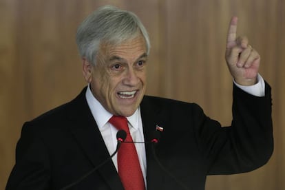 El presidente de Chile, Sebastián Piñera, en Brasília (Brasil).