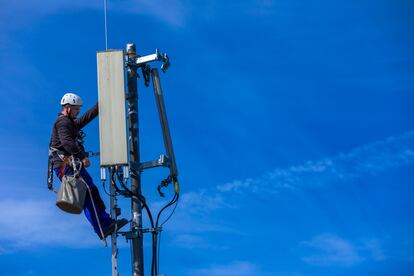 Una antena de 5G de Deutsche Telekom.