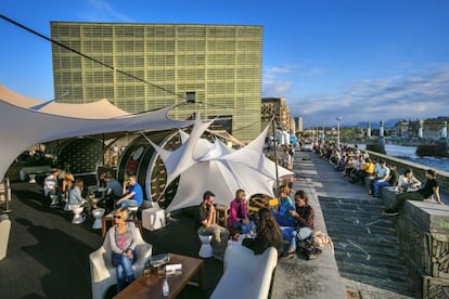 The terrace next to Rafael Moneo’s landmark Kursaal center.