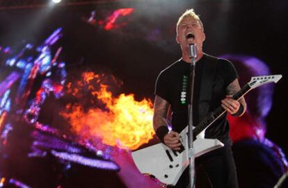 El vocalista de Metallica, James Hetfield, en el Rock in Rio.