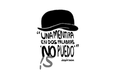 El autor considera que "el saboteador interno" es el mayor obstáculo que encontraremos en el camino. “Claro que puedes, pero… ¿te crees que puedes? Esa es la clave". Cuenta, acompañando a esta ilustración de su libro, que pese a no ser capaz de nadar mil metros, acabó cruzando 10 kilómetros de océano para completar un Ultraman -una de las pruebas físicas más duras del mundo. No hace falta apuntar tan alto. Céntrese en su pequeño objetivo y confíe. Si no le sale, repita.