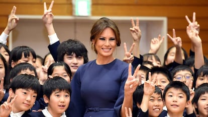 Melania na última segunda-feira durante viagem oficial ao Japão