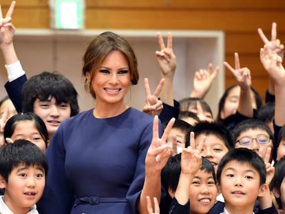 Melania na última segunda-feira durante viagem oficial ao Japão