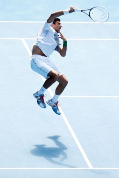 Djokovic, durante su partido ante Fognini