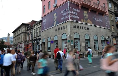 Esquina de Sarajevo na qual Gavrilo Princip disparou contra o arquiduque.