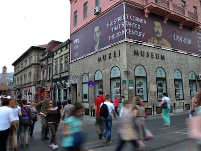 Esquina de Sarajevo na qual Gavrilo Princip disparou contra o arquiduque.