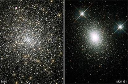 Los dos cúmulos estelares en cuyo centro se han hallado los agujeros negros.