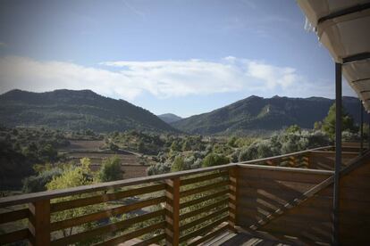 Vista desde una habitación del hotel Mas del Bot, en Valderrobres.