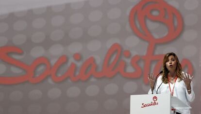 Susana Díaz, en la conferencia política del PSOE de noviembre de 2013.