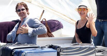 Gerard Butler y Barbara D'Ursa, en Italia.
